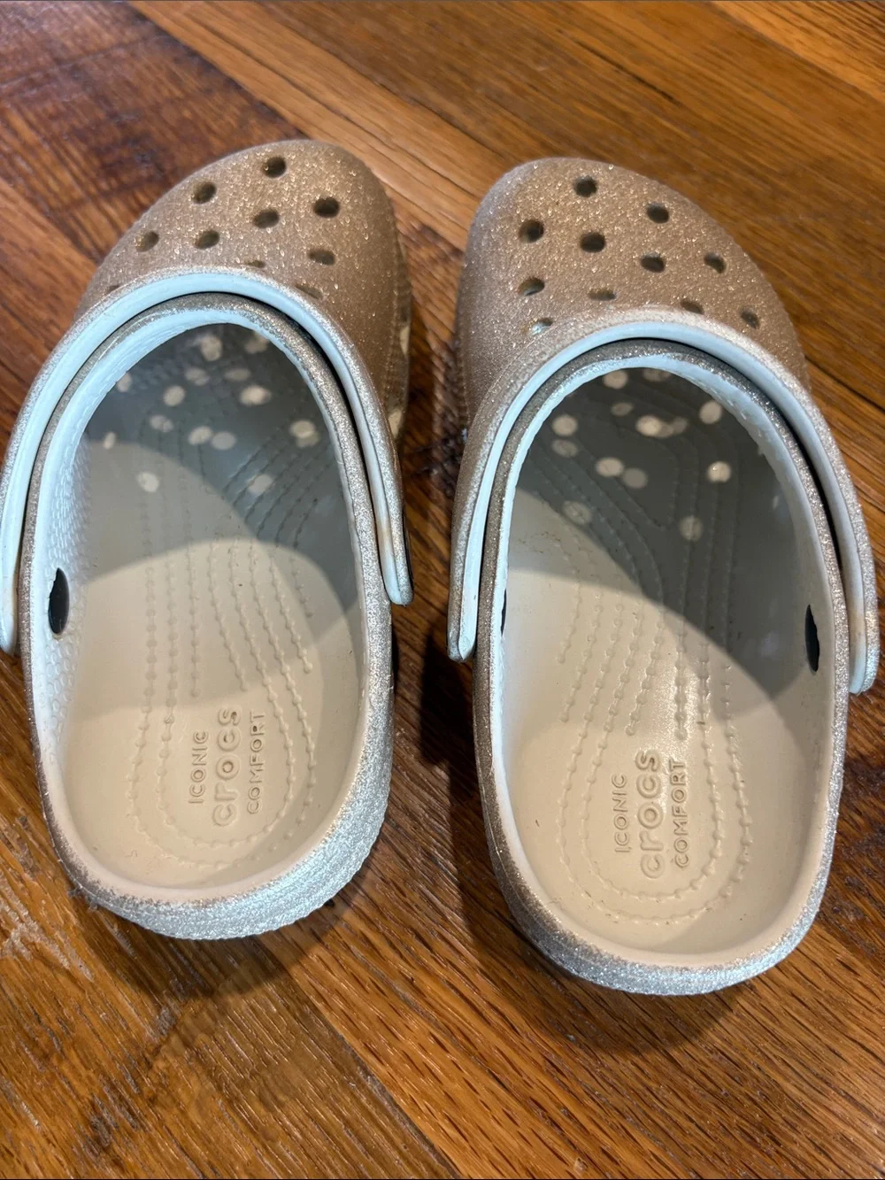 CROCS Kids Glitter Foam Clog - Metallic Gold